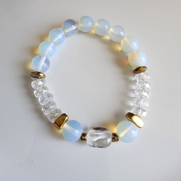 Elegant Lunar Stone  Beaded Bracelet - Picture 6 of 6